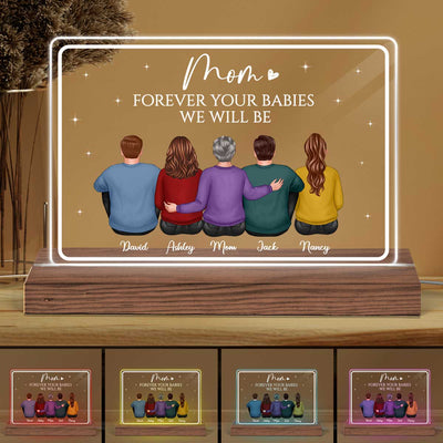 Forever Your Babies Mom Mother‘s Day Gift Personalized Custom Shape LED Night Light Acrylic LED Lamp