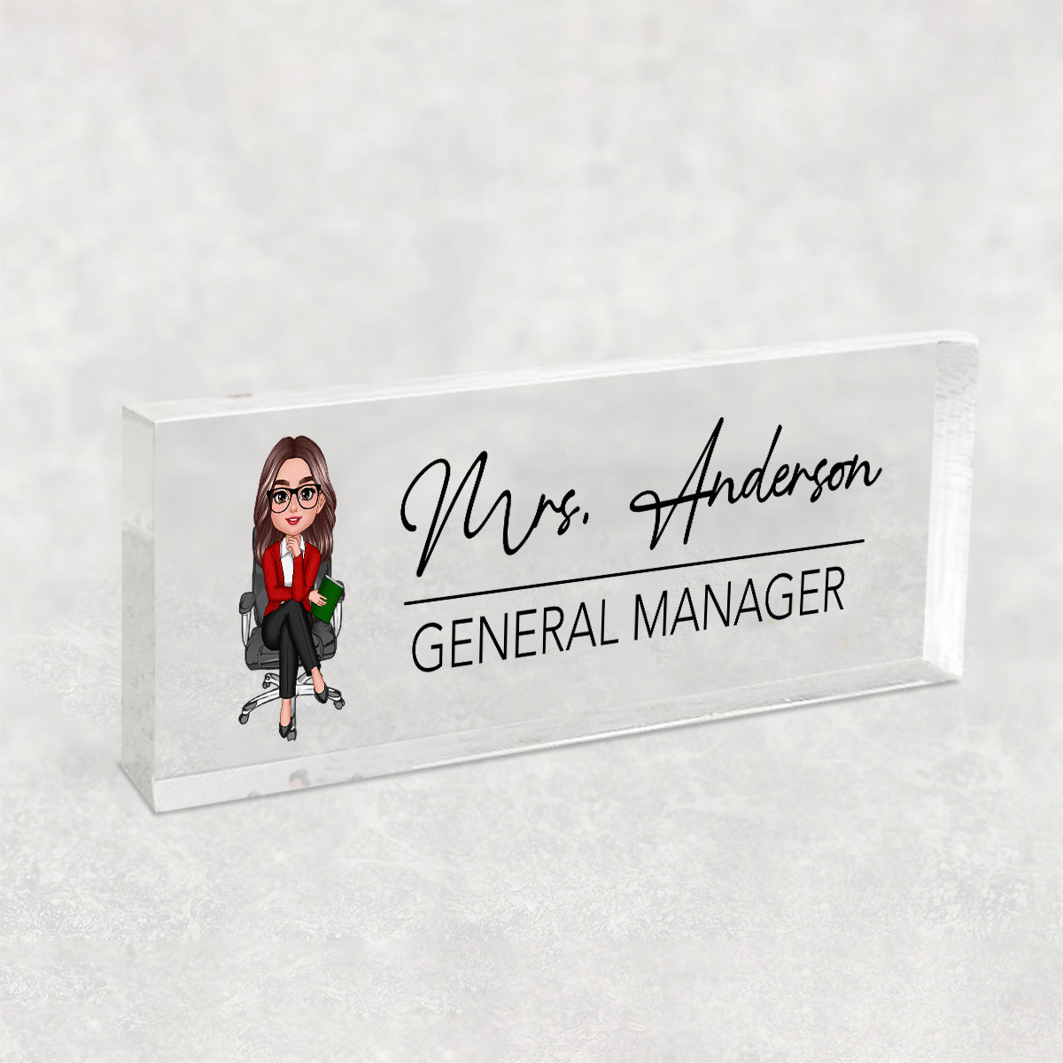 Woman Man Office Personalized Acrylic Desk Name Plate, Office Desk Decor, Gift For Colleagues, Coworkers