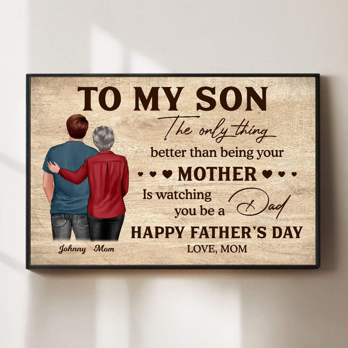 To My Son Happy Father's Day - Personalized Poster - Heartfelt Father's Day Gift For Son