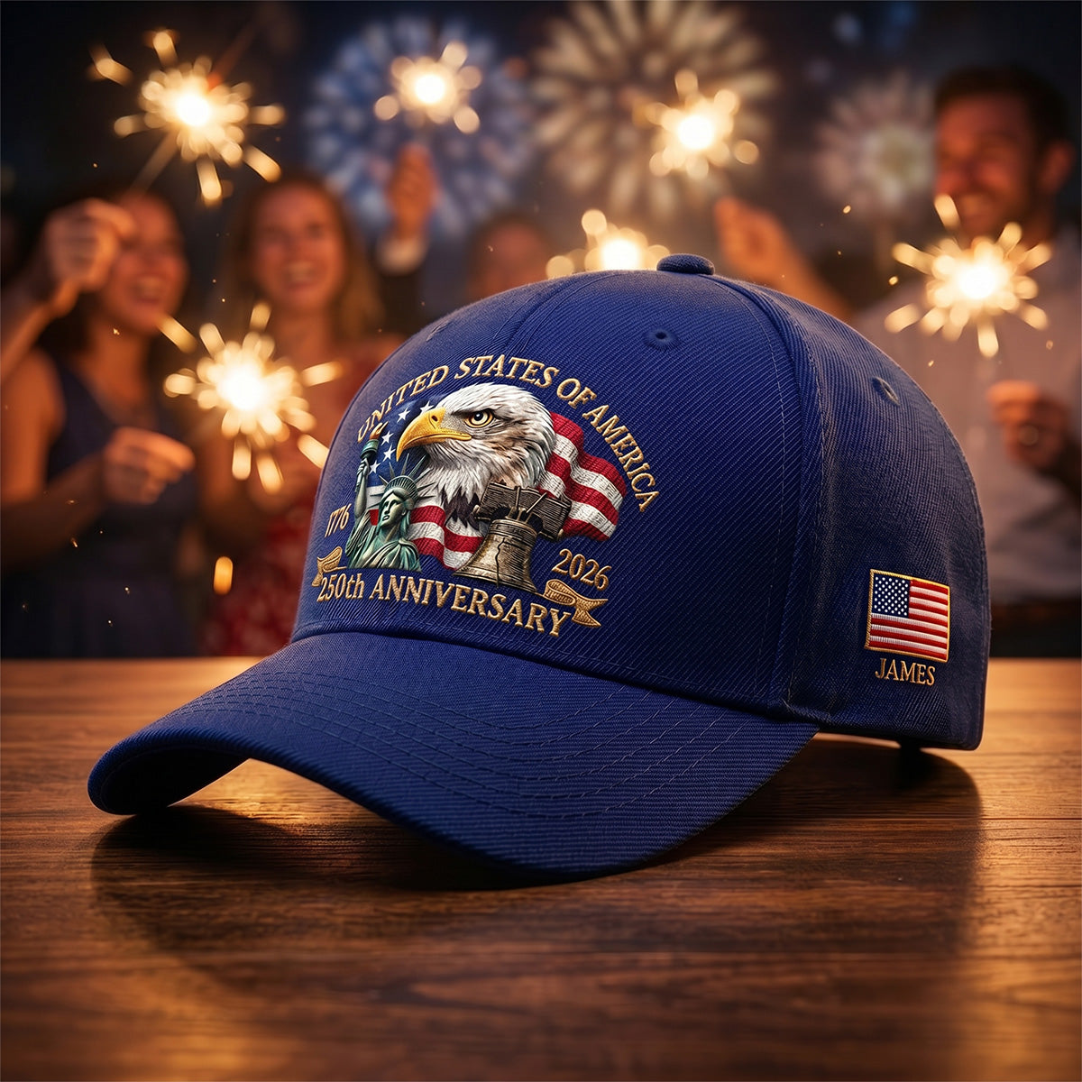 United States 250th Anniversary Eagle Liberty & Bell Printed - Personalized Classic Cap