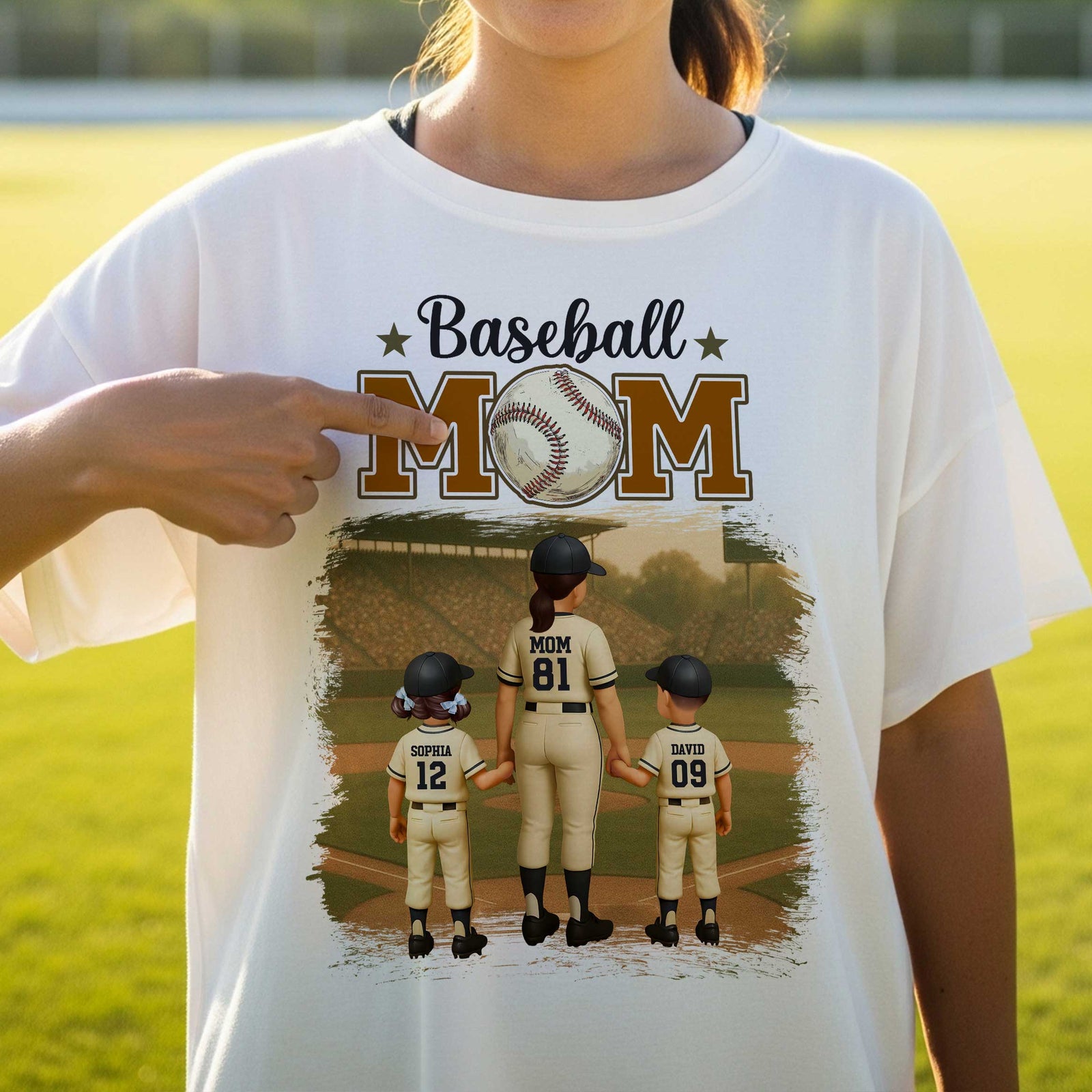 Retro Vintage Baseball Mom Personalized Shirt