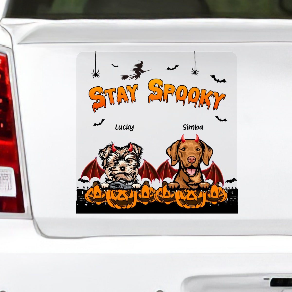 Little Monsters On Board Devil Dogs Halloween Decor Personalized Decal