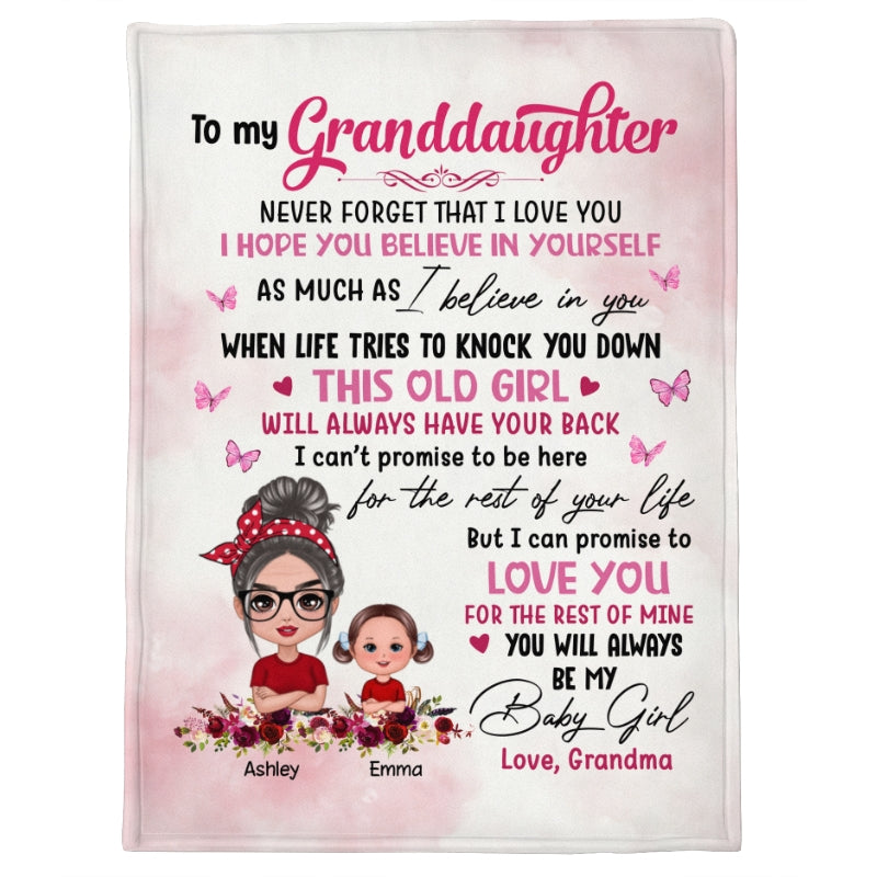 Polka Dot Grandma To My Granddaughter Grandson Personalized Fleece Blanket