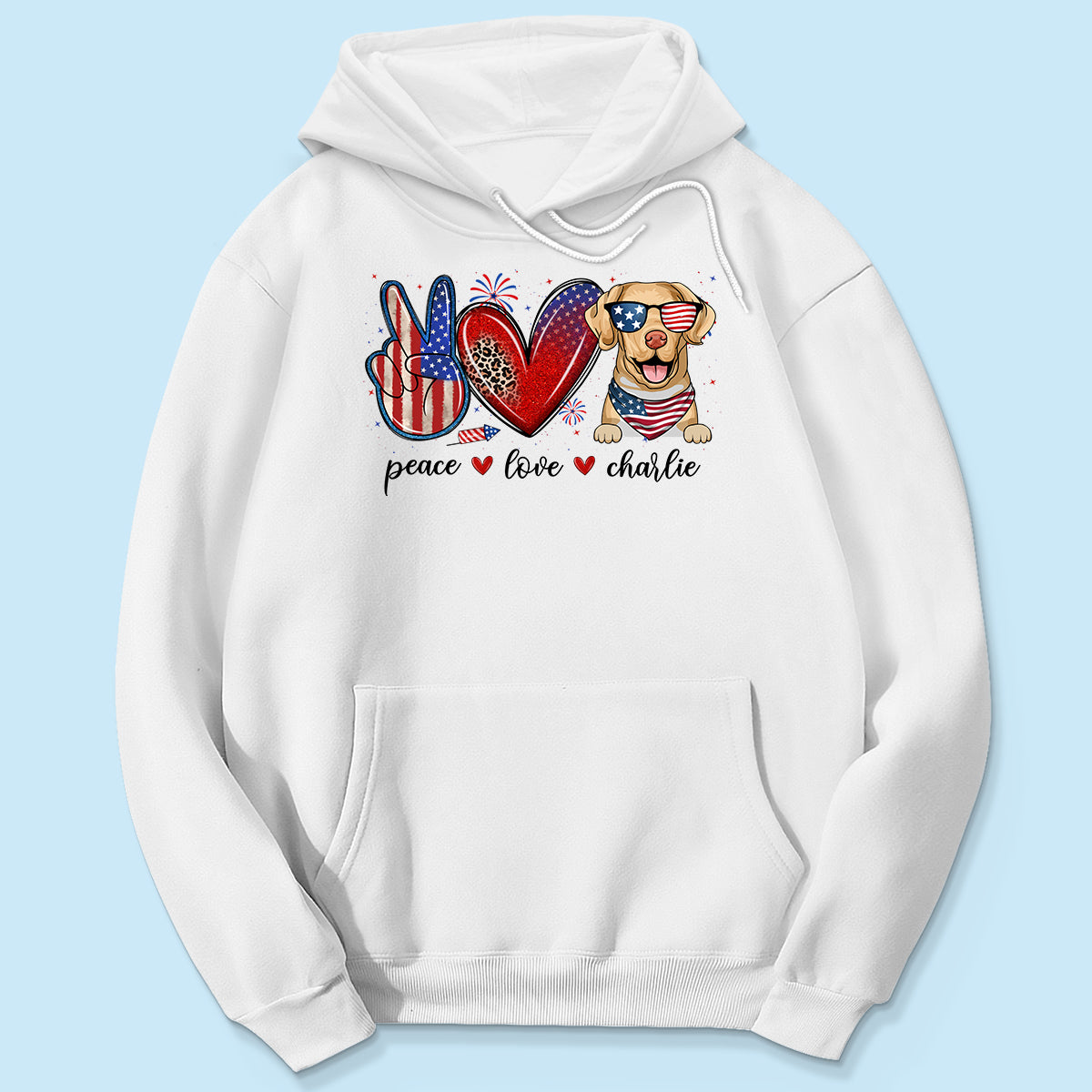 Peace Love Dogs USA Flag Pattern Personalized Shirt, Gift For Dog Mom, Dog Dad, Dog Lovers
