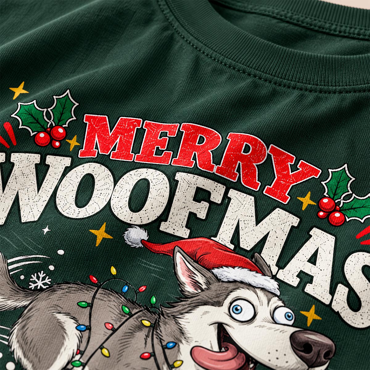 Merry Zoomies Quirky Dog Portrait From Your Custom Pet Photo - Personalized Shirt - Funny Festive Christmas Gift For Dog Lover