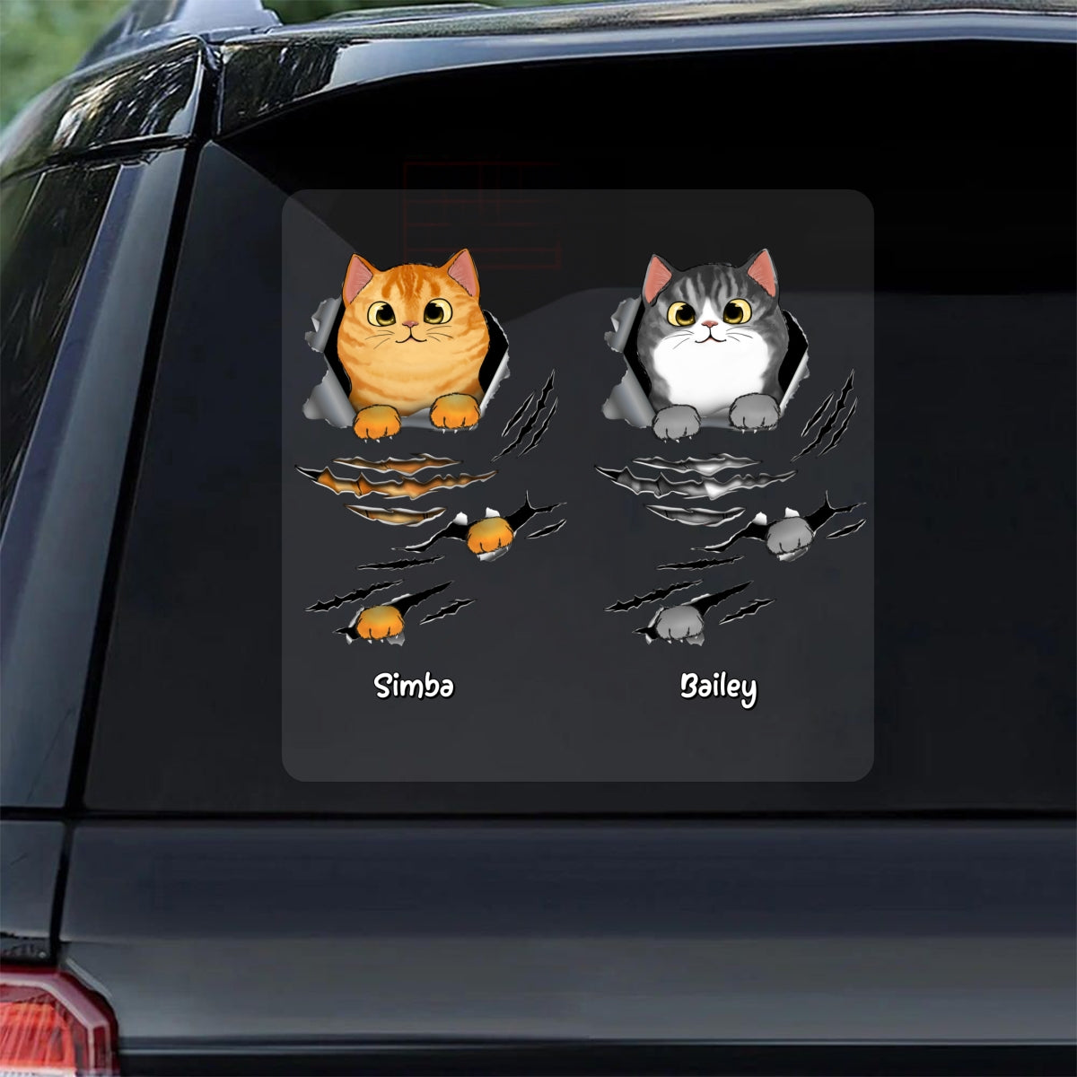 Fluffy Cat Scratch Cat Lover Decor Personalized Decal