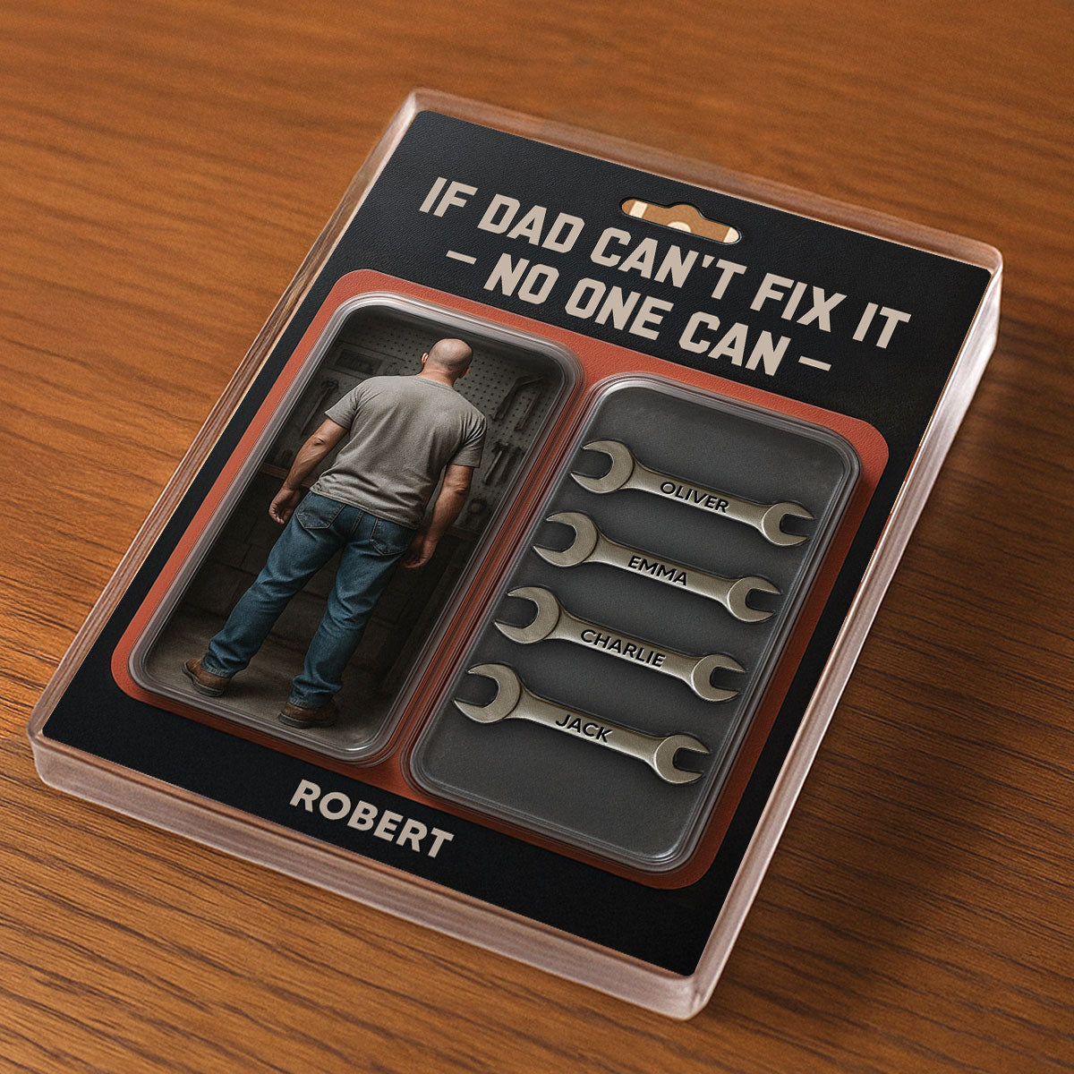Garage DIY Mechanic Dad Grandpa Father's Day Gift Figure Style Personalized Acrylic Block Plaque