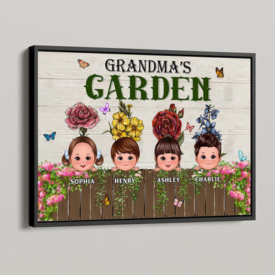 Peeking Kids Grandma‘s Garden Personalized Horizontal Poster