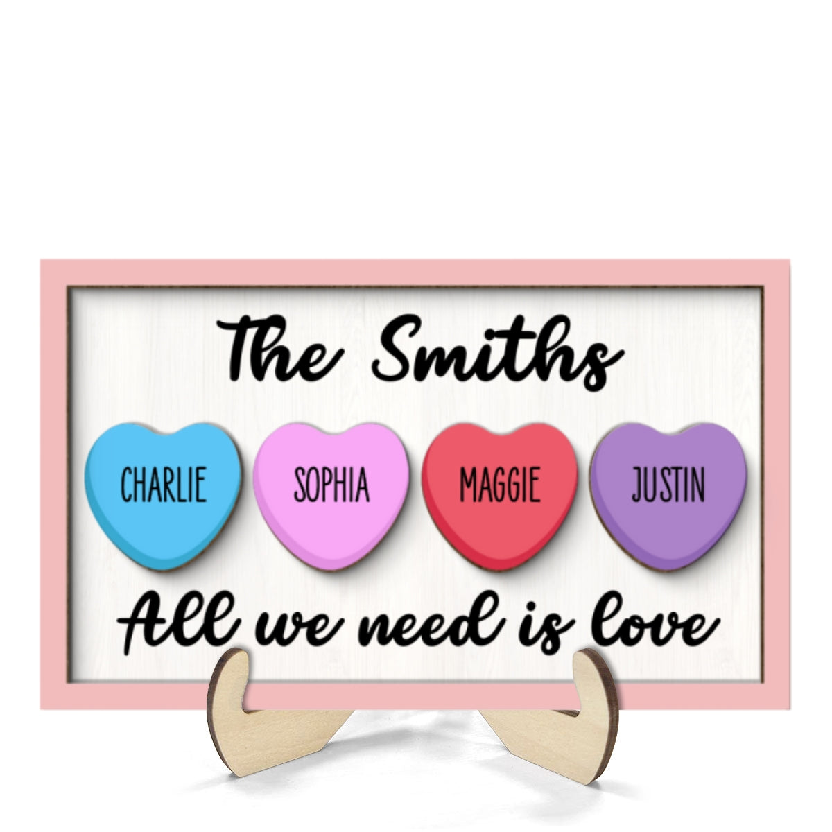 All We Need Is Love Family  Decoration Personalized 2-Layer Wooden Plaque