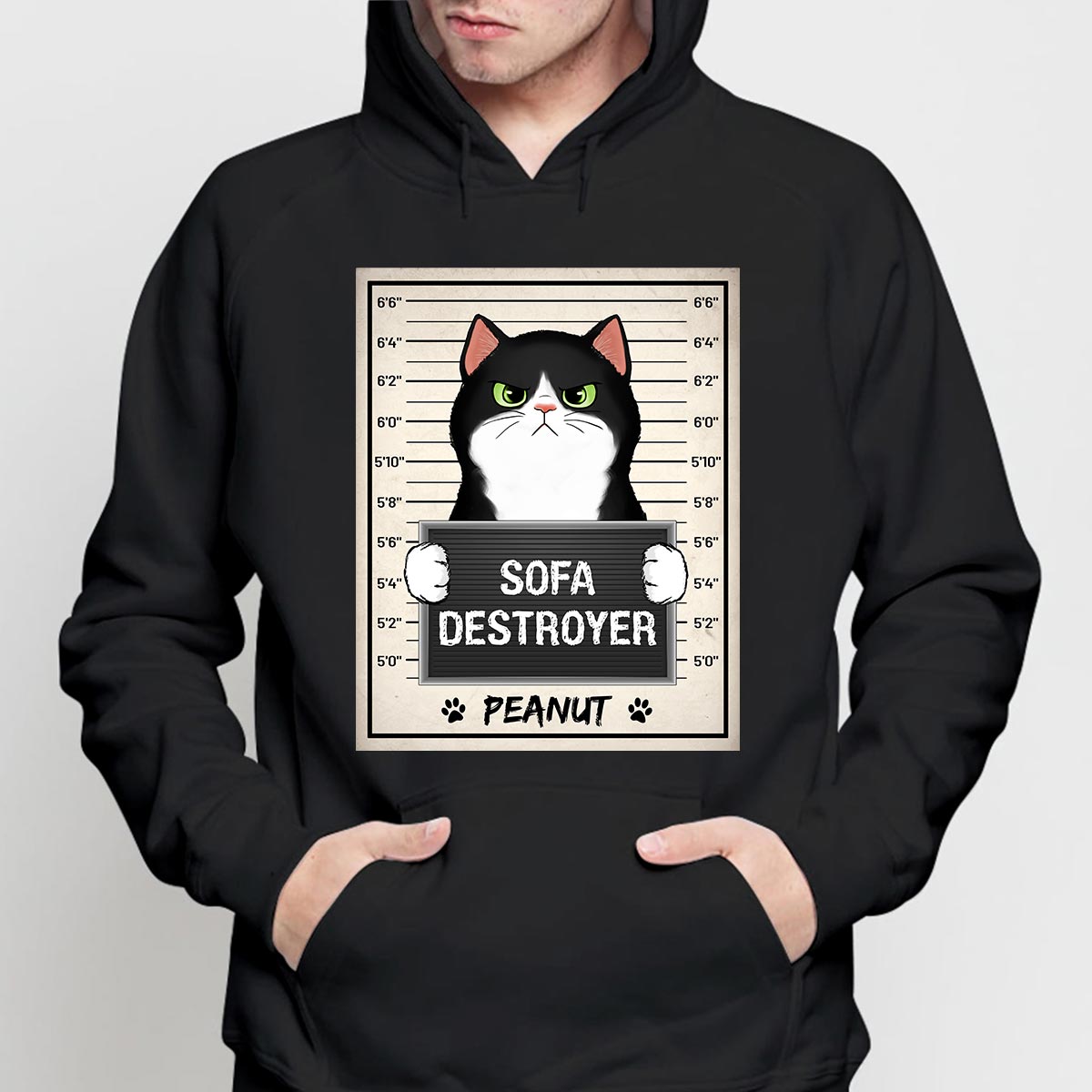 Fluffy Cat Crimes Mugshot Personalized Shirt