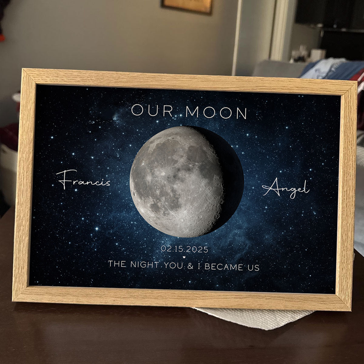 Our Moon Couple Gift Moon Phase Art Anniversary for Wife, Gift for Husband Wedding Anniversary - Personalized Poster - Gift For Husband Dad Grandpa