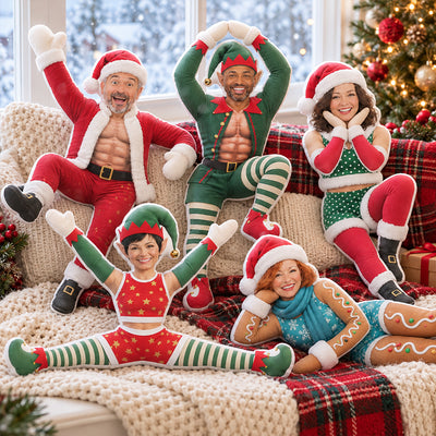 Custom Christmas Poseable Plush Doll - Personalized Photo Plush Toy - Funny Family Christmas Gift, Holiday Keepsake