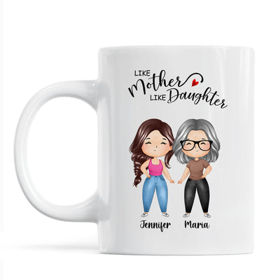 Like Mother Like Daughter Watercolor Mom & Daughter Personalized Mug