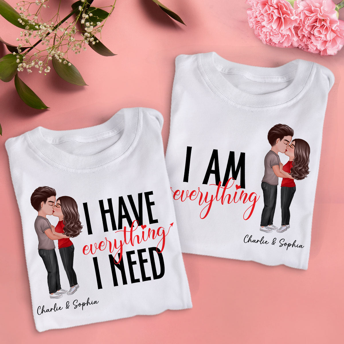 Couple Everything Valentine‘s Day Personalized Matching Shirts [Set of 2 Shirts]