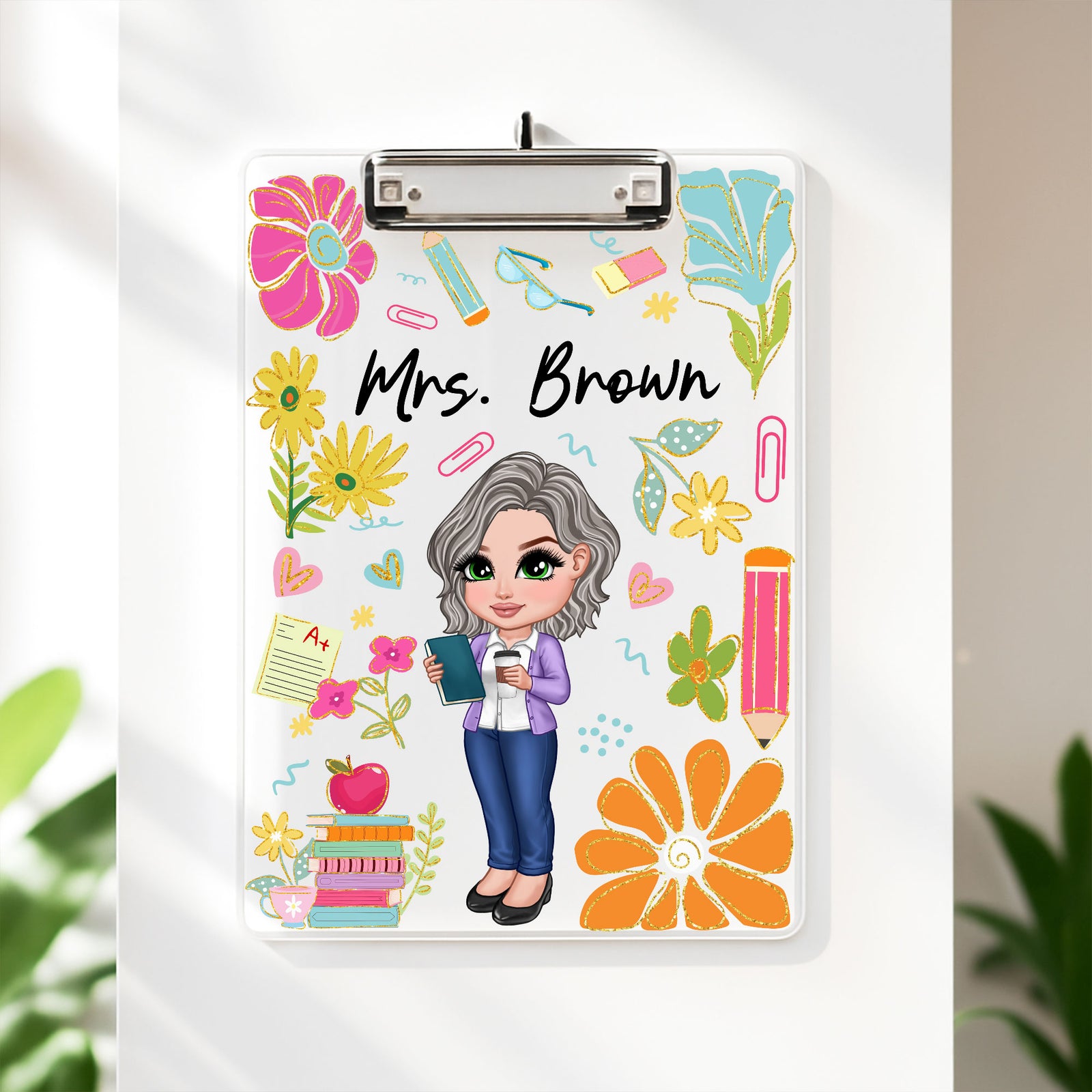 Boho Floral Teacher Personalized Clipboard, Teacher Appreciation Gift, , End Of Year Gift, Back To School Teacher Supplies