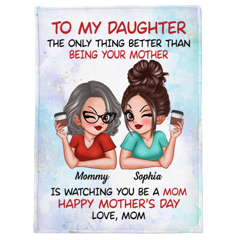 To My Daughter Happy Mother‘s Day Personalized Fleece Blanket