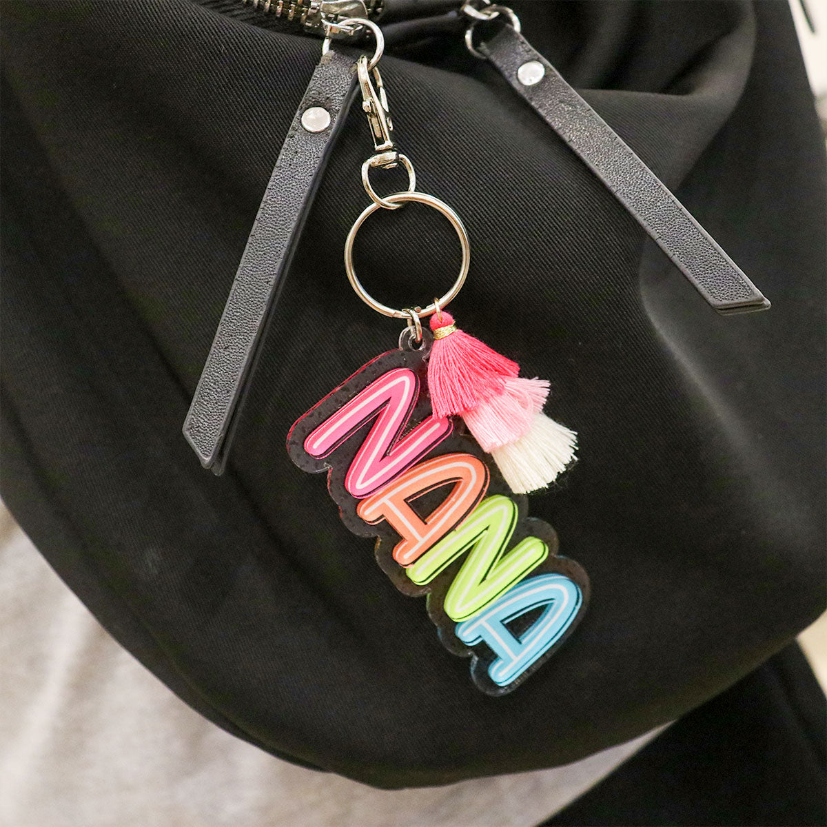 Grandma Mom Colorful Pattern Personalized 2-Layer Acrylic Keychain