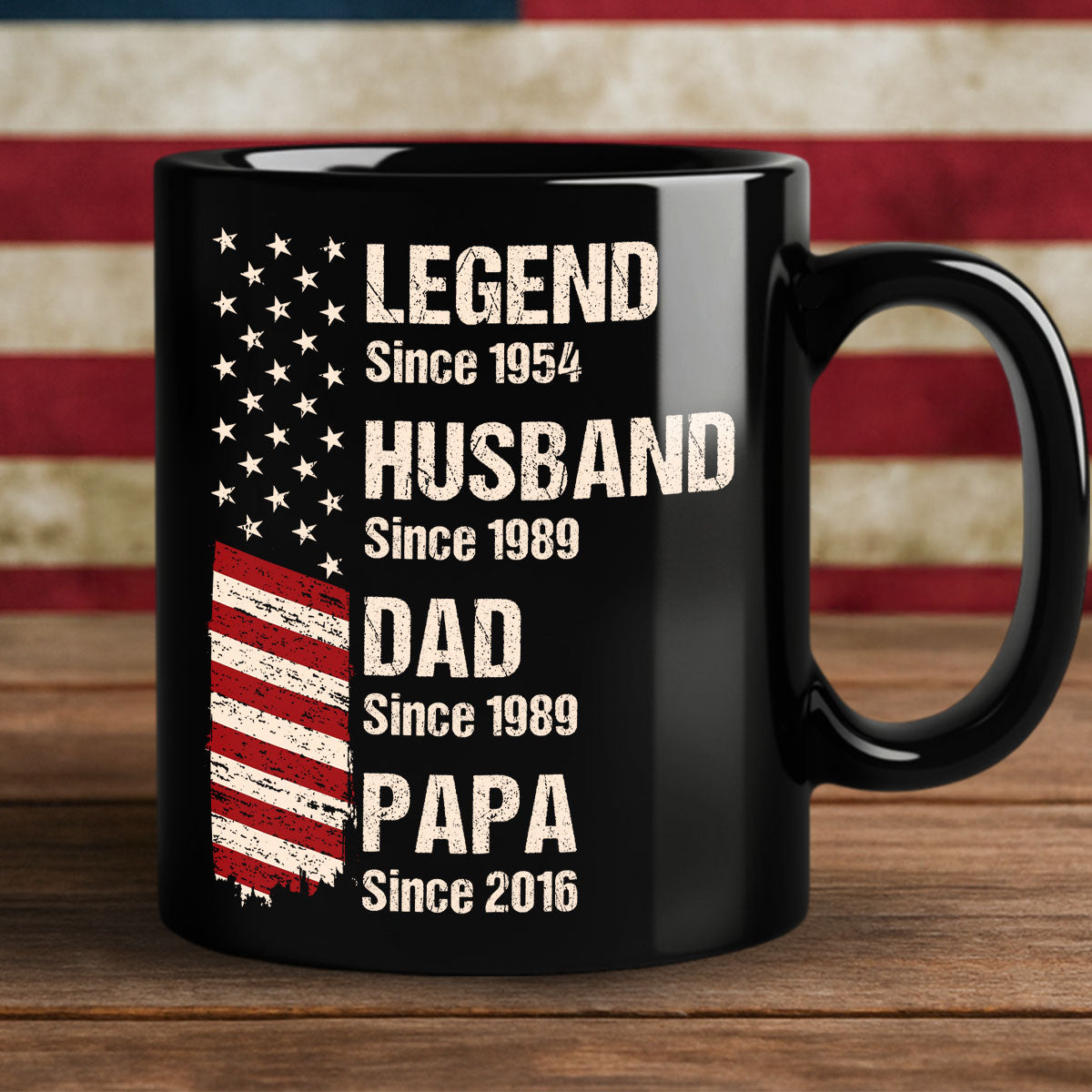 Legend Husband Dad Grandpa Est. Nation Flag Personalized Mug