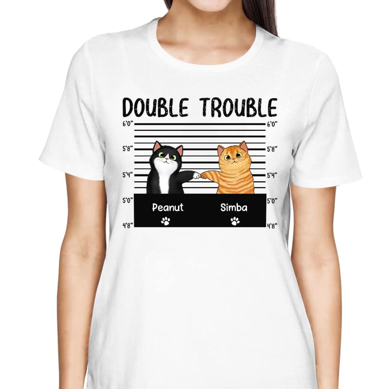 Double Trouble Fluffy Cats Fist Bump Personalized Shirt