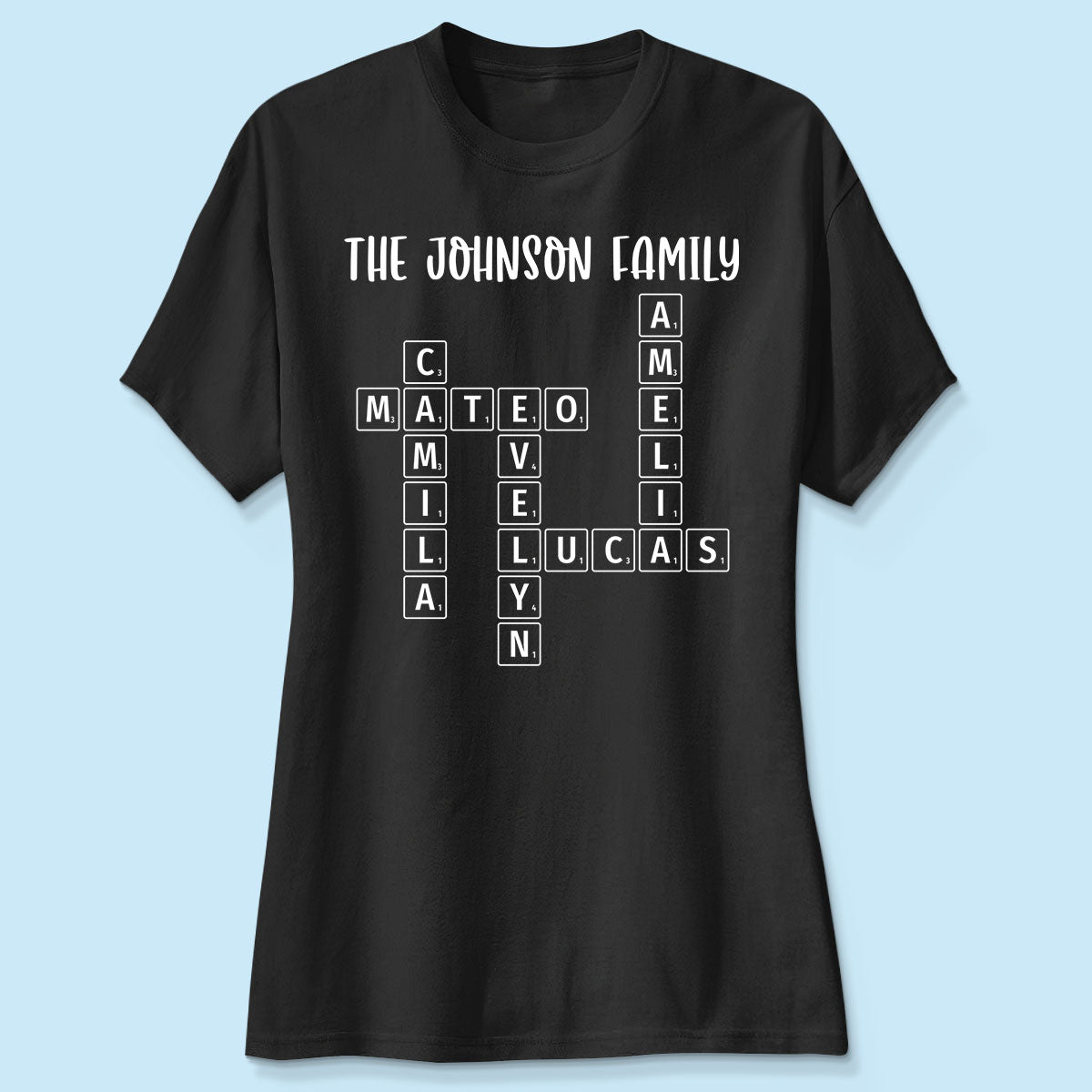 Family Tee Crossword Art Puzzle Personalized Shirt