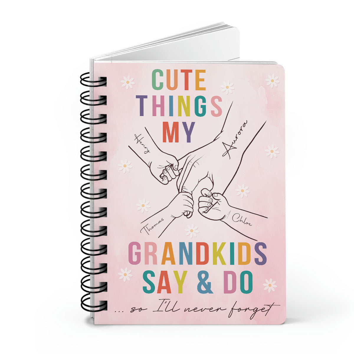 Cutest Things My Grandkids Say & Do Personalized Spiral Notebook Journal, Memory Book