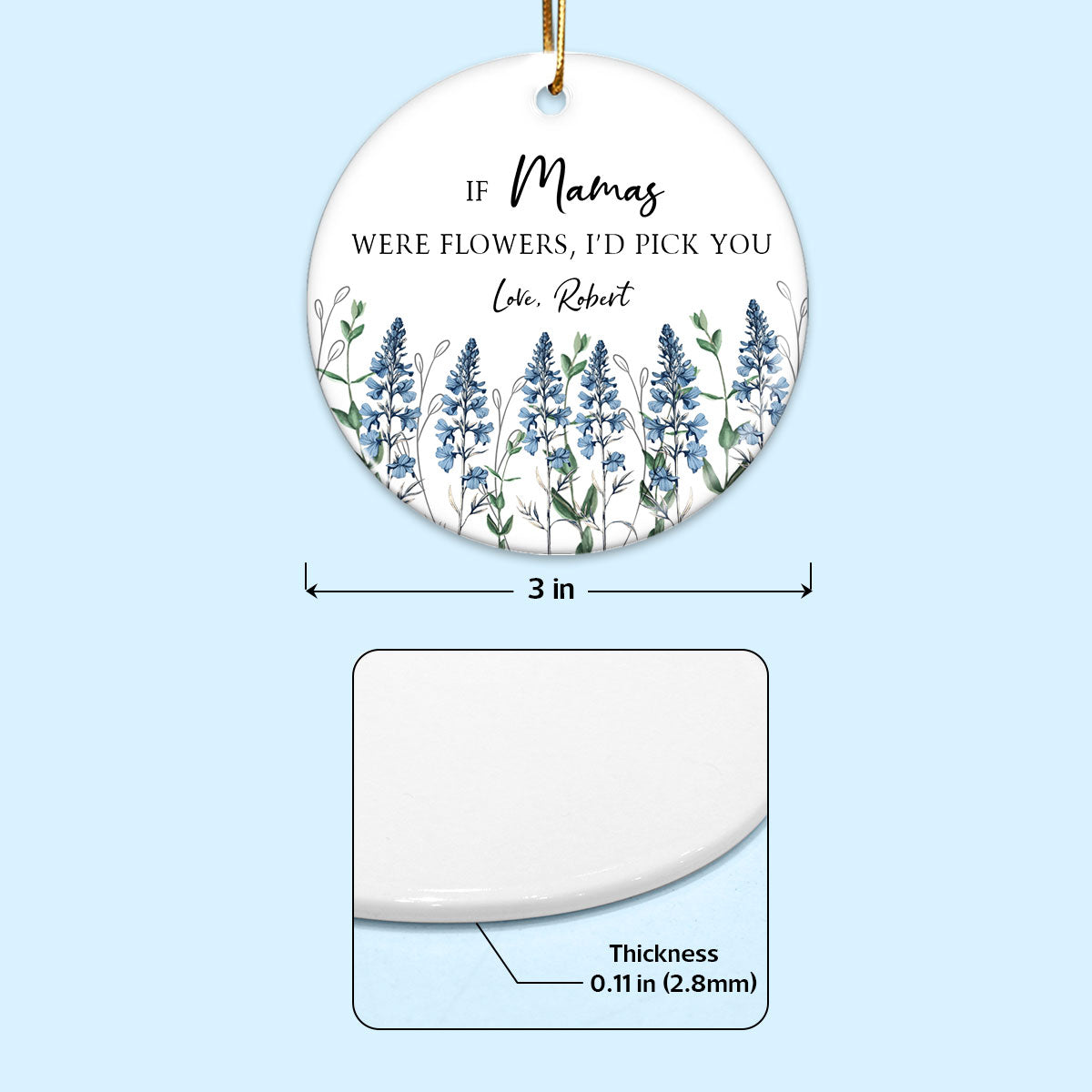 If Nanas Were Flowers Personalized Ceramic Ornament, Heartfelt Christmas Gift For Grandma