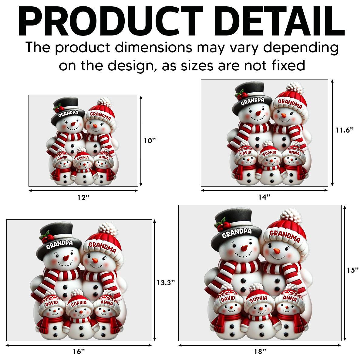 Christmas Cute Snowman Grandpa Grandma Grandkids - Personalized Yard Sign - Christmas Decor For Grandparents