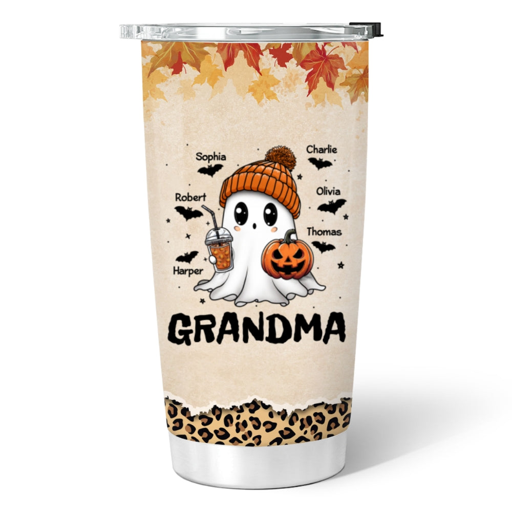 Fall Season Halloween Grandma Boo Personalized Tumbler
