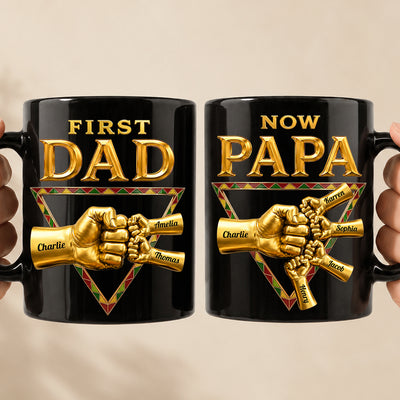 First Dad Now Grandpa - Personalized Mug - Father's Day Gift for Grandpa, Dad, Husband