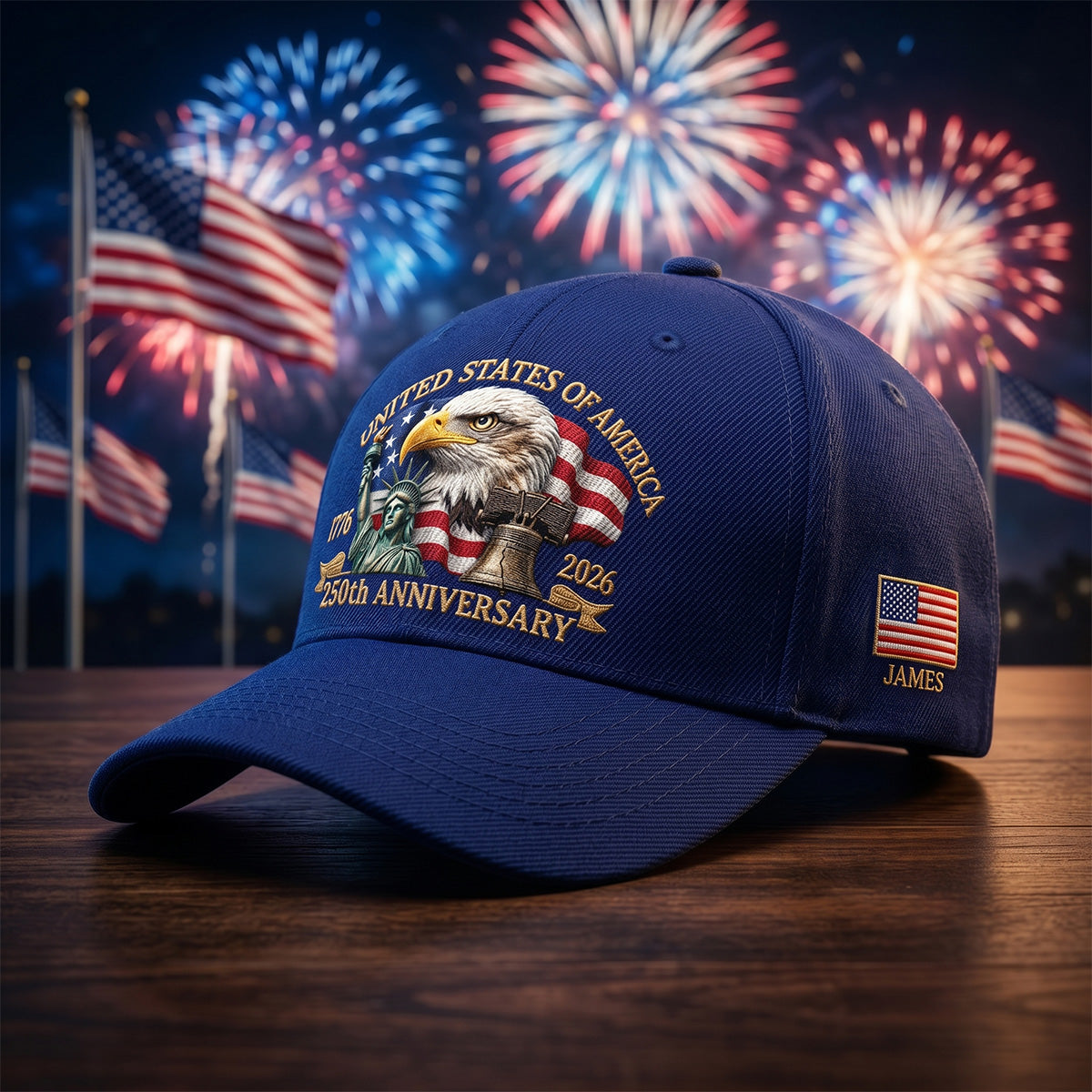 United States 250th Anniversary Eagle Liberty & Bell Printed - Personalized Classic Cap