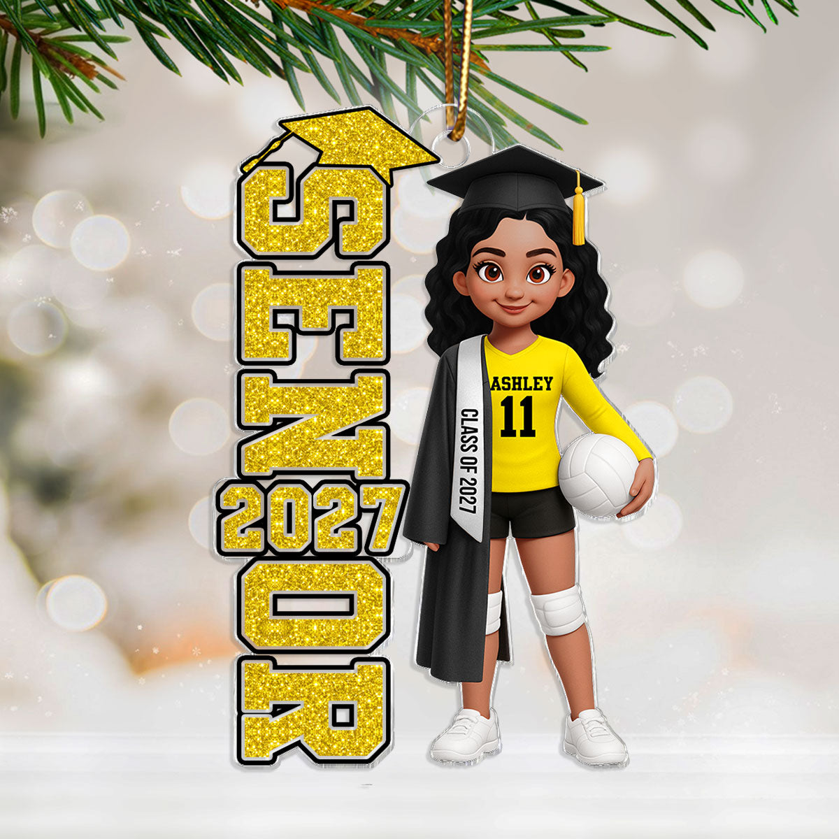 Senior Volleyball Player Graduation - Personalized Acrylic Ornament - Christmas Gift For Boy, Girl, Grandkids