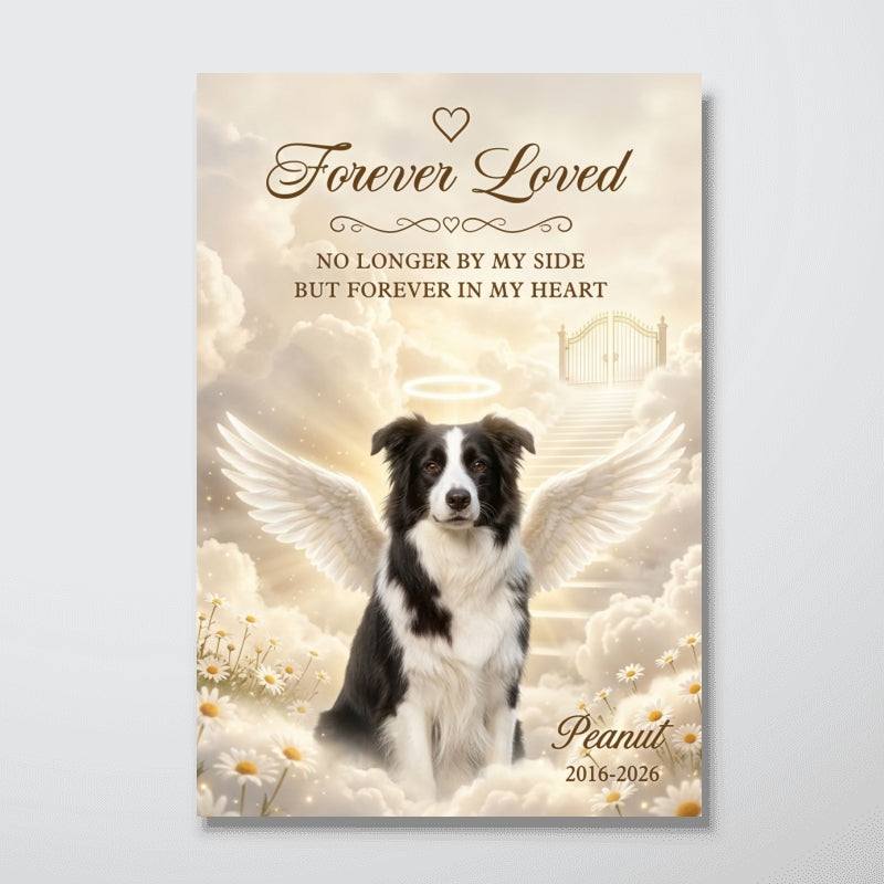 Forever Loved Dog Cat Angel Memorial - Personalized Poster - Memorial Gift, Gift For Pet Lovers