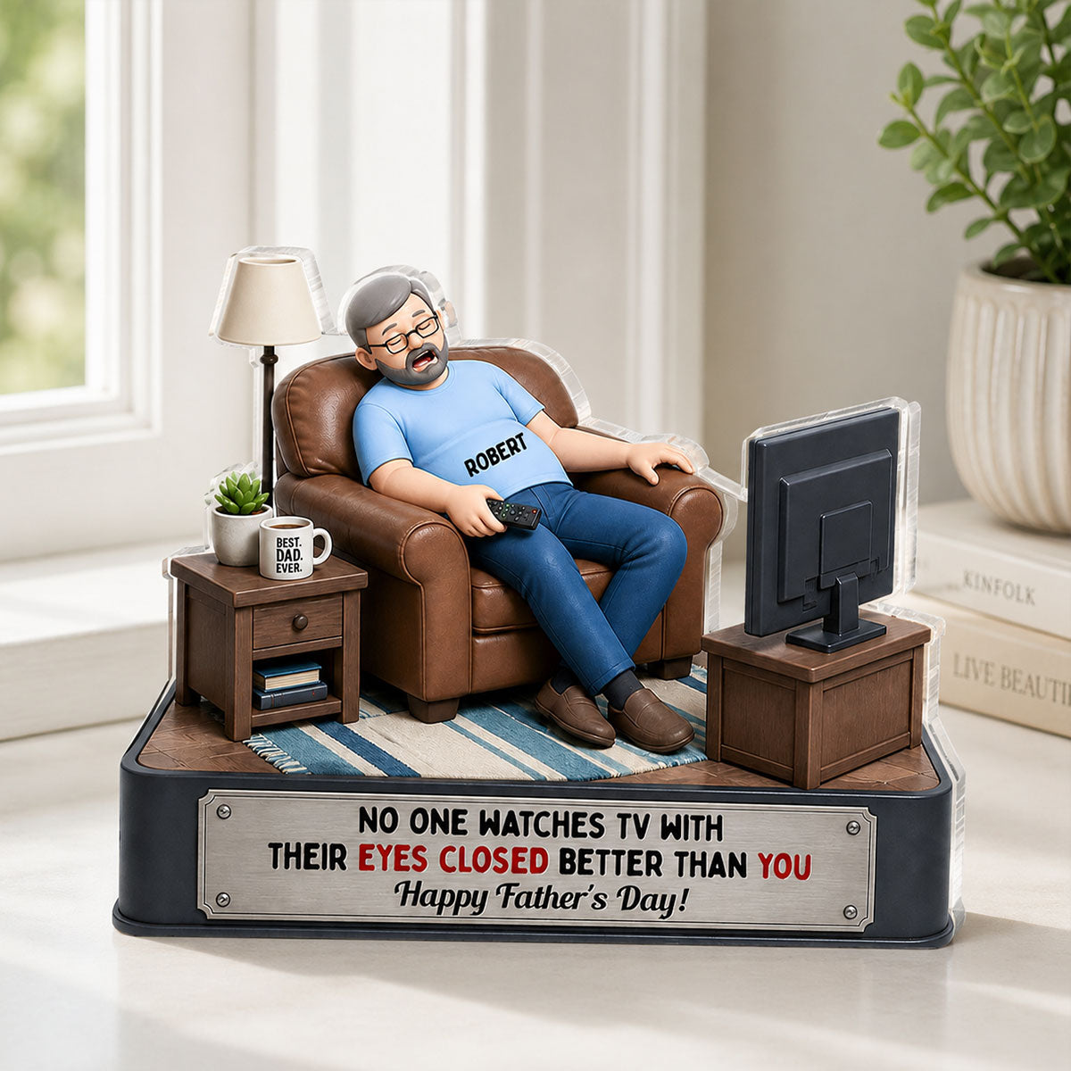 No One Watches TV Better Than You - Personalized Acrylic Block Plaque - Funny Father's Day Gift for Dad, Grandpa, Husband