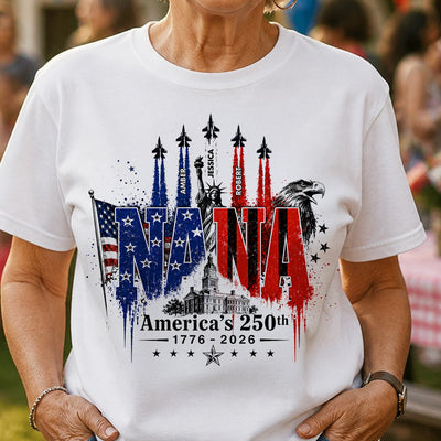 Patriotic Grandma USA 250th Anniversary - Personalized Shirt - Gift For Mom, Grandma, Wife