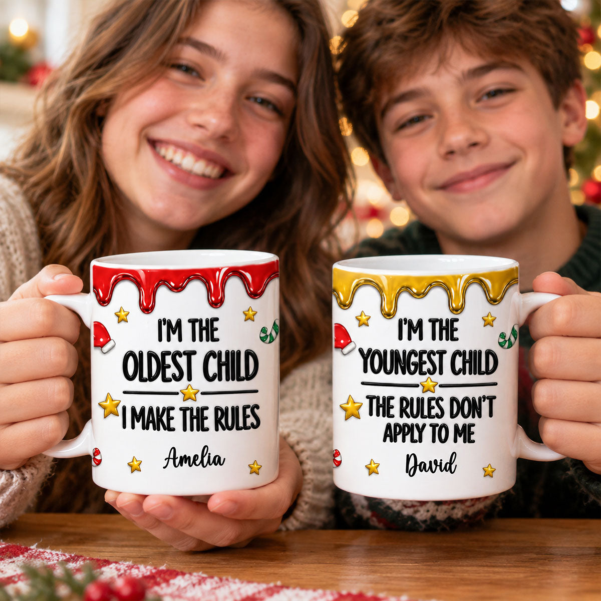 Custom Who Make the Rules - Personalized Mug - Funny Christmas Gift for Sisters, Brothers, Siblings