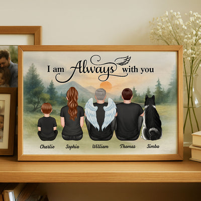 Mountain Landscape Family I Am Always With You Memorial Personalized Poster, Sympathy Gift, Remembrance Gift