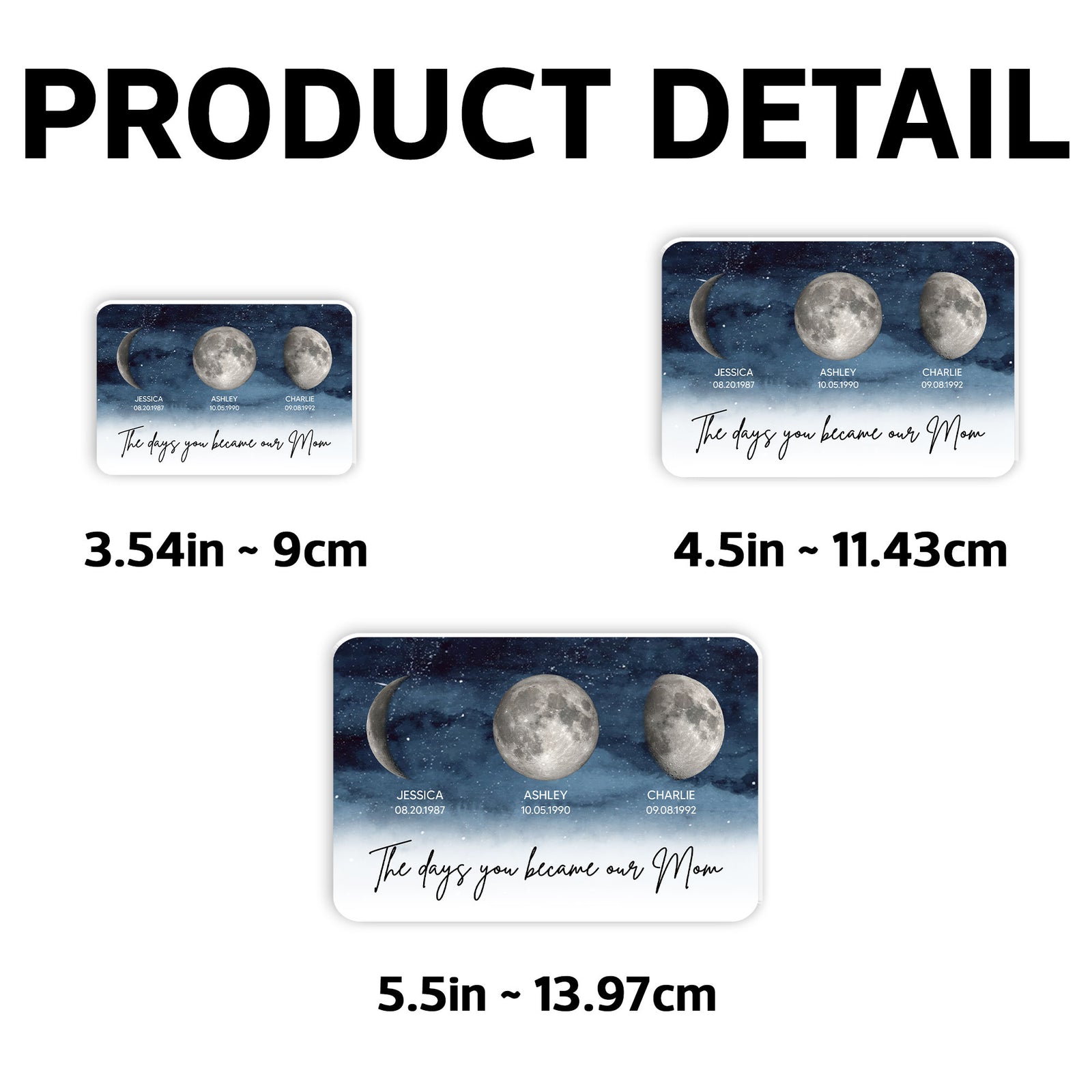 Starry Night The Day You Became Mom Custom Birth Moon Phase Personalized Acrylic Fridge Magnet, Gift For Mom