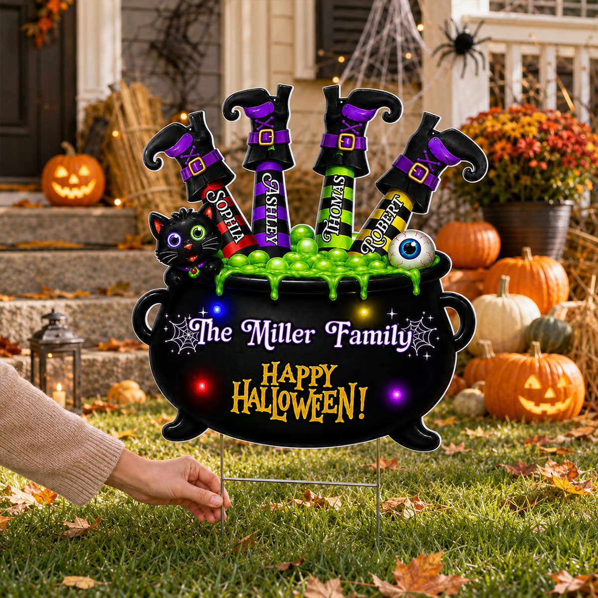 Trending Witch Legs - Personalized Yard Sign - Halloween Decoration For Family, Grandparents
