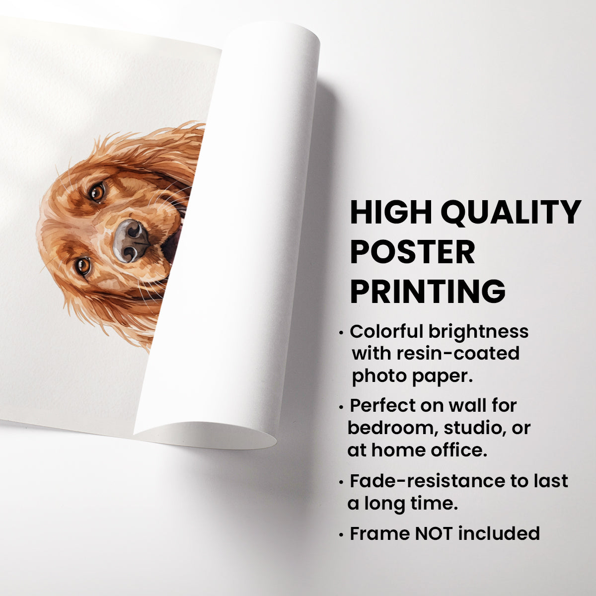 Custom Watercolor Portrait Using Pet Photo - Personalized Poster - Heartfelt Dog Cat Memorial Art