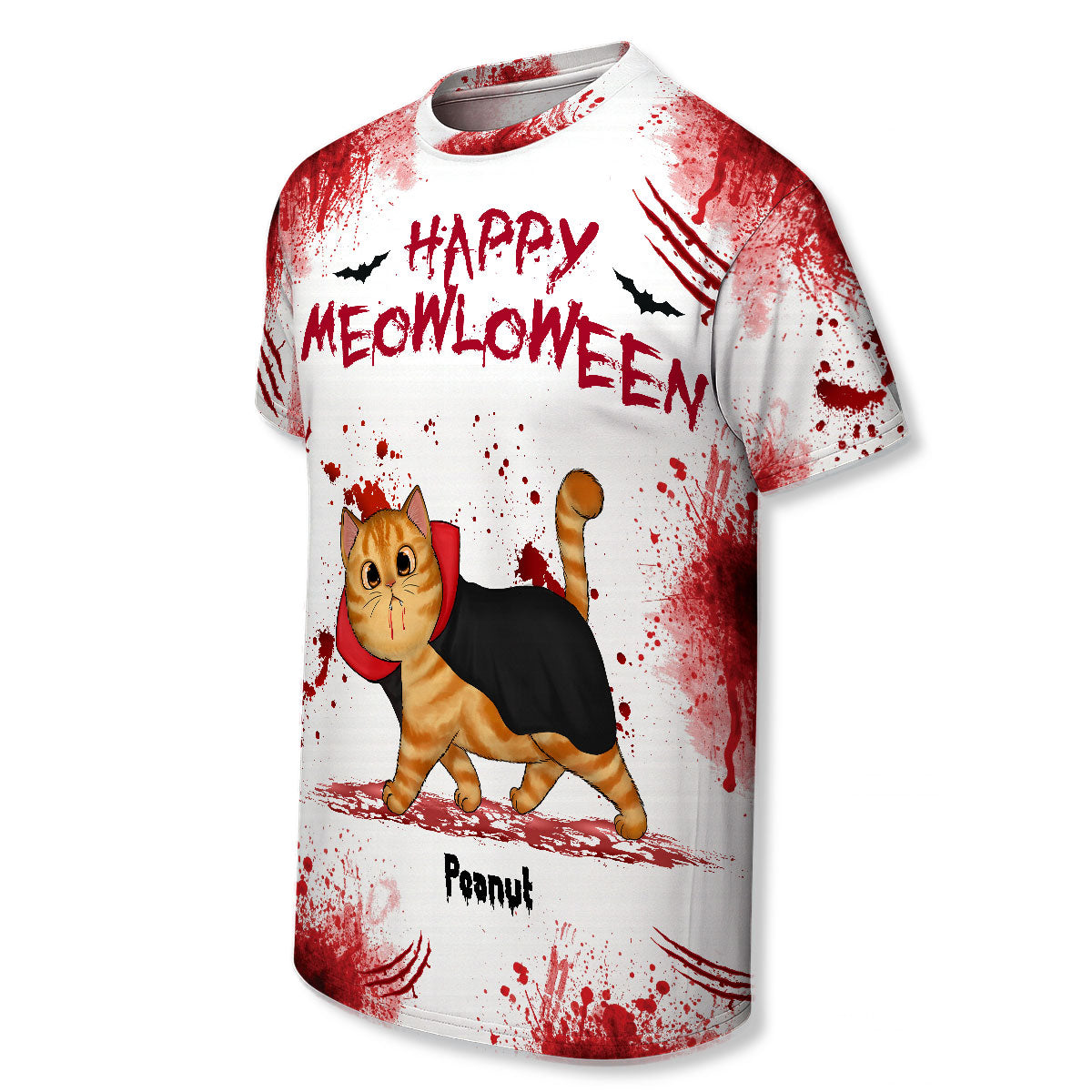 Happy Meowloween Spooky Walking Cat Personalized Shirt, Halloween Costume For Cat Lover