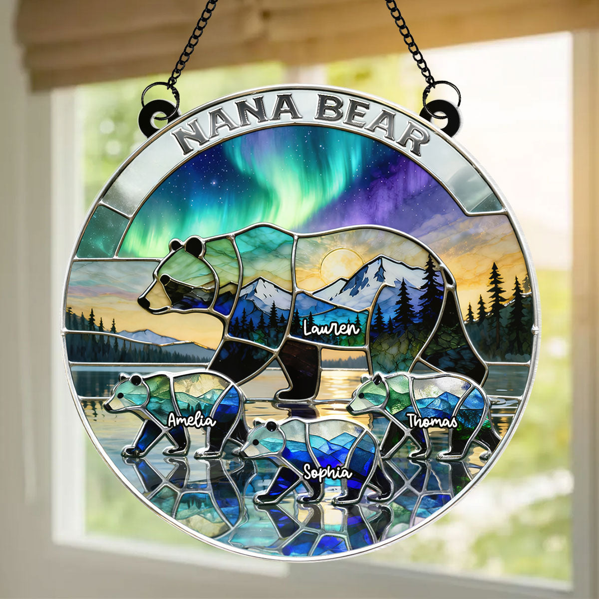 Mama Bear - Personalized Acrylic Suncatcher - Heartfelt Mother's Day Gift for Mom, Wife
