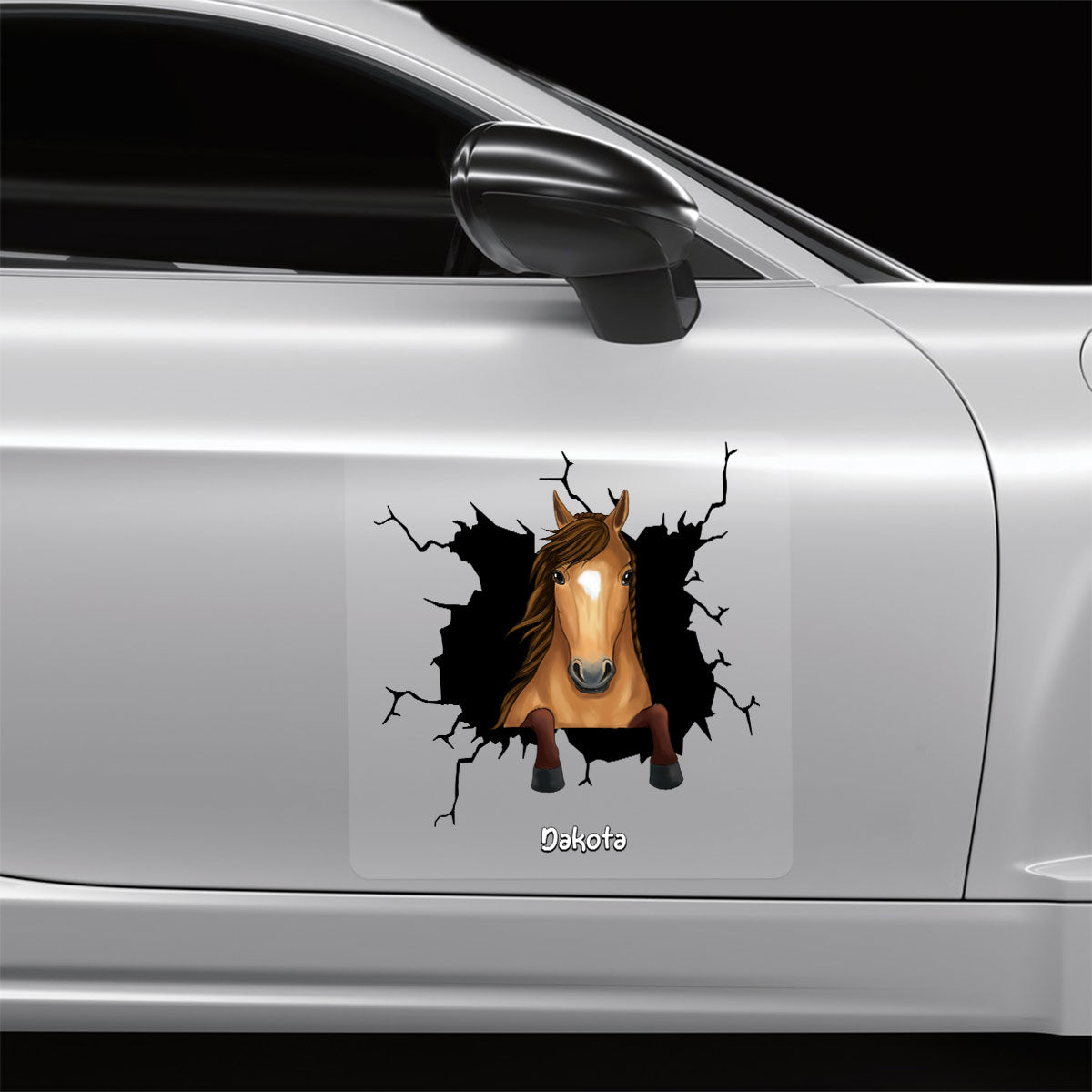 Horse Decor On Car Fridge Window Personalized Decal, Gift For Horse Lovers