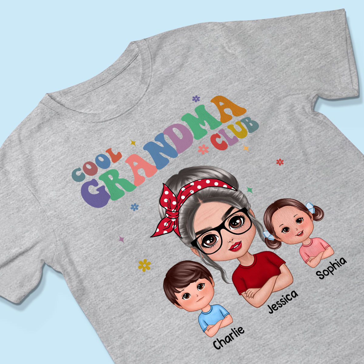 Cool Grandma Club Grandma And Grandkids Personalized Shirt
