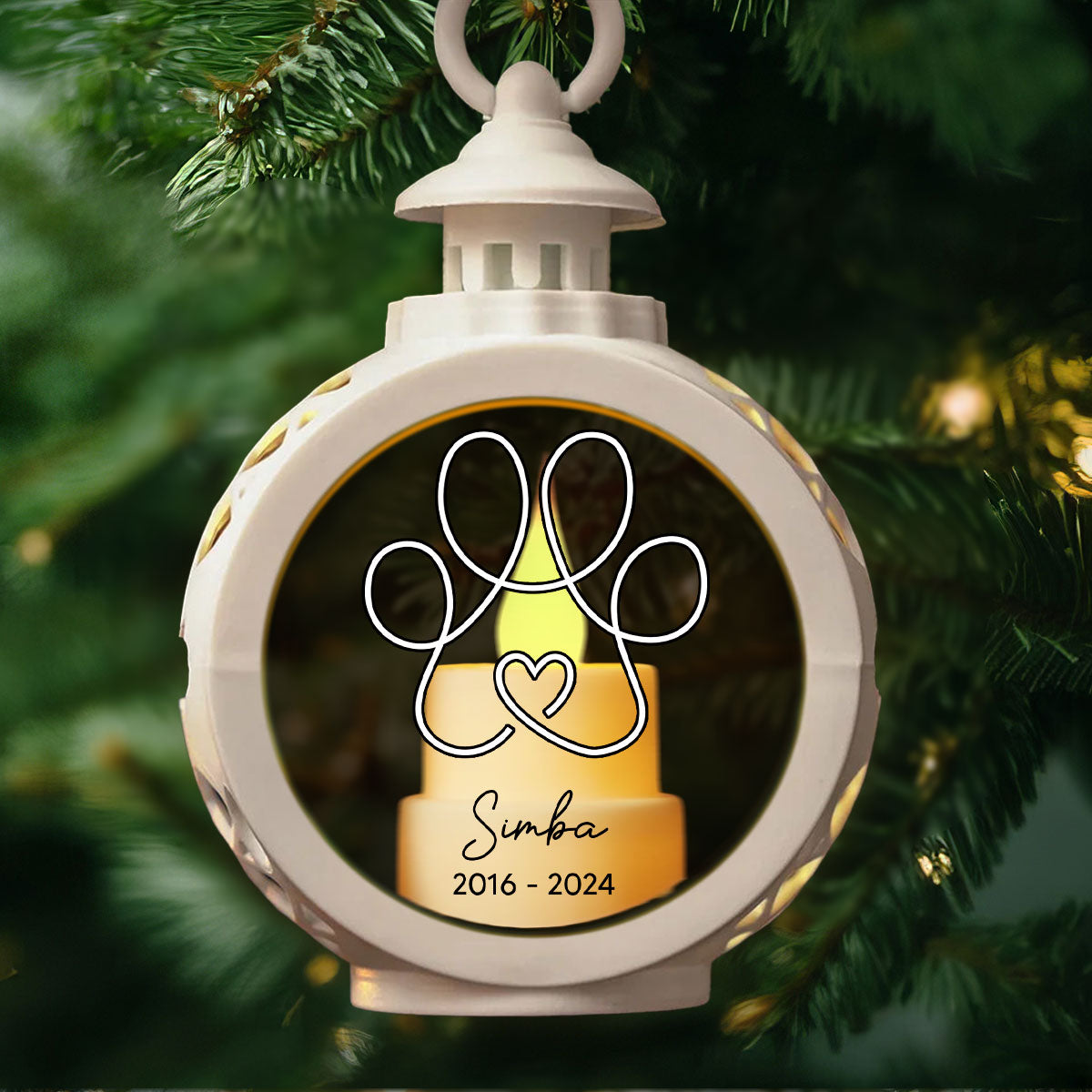 Dog Pet Memorial Keepsake Always In Your Heart Personalized Lantern Ornament