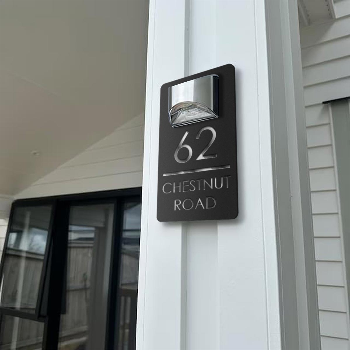 Modern Personalized House Number Address Sign With Waterproof Solar Powered LED Light, Home Decoration, Gift For Family
