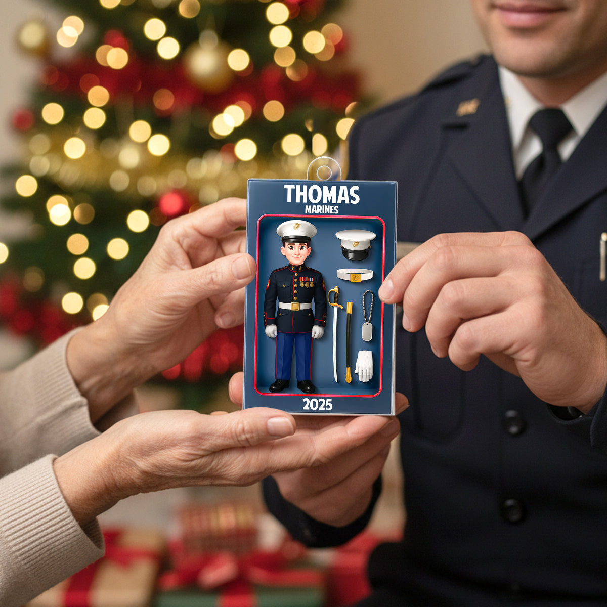 Military Action Figure - Personalized Acrylic Ornament - Special Gift For The Military