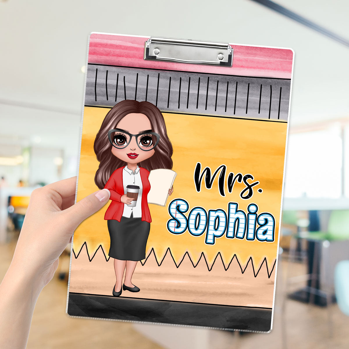 Teacher Pencil Personalized Clipboard, Appreciation Thank You Gift
