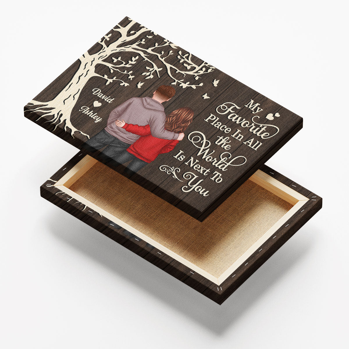 My Favorite Place in All the World Couple Tree - Personalized Poster - Gift for him, Gift for her