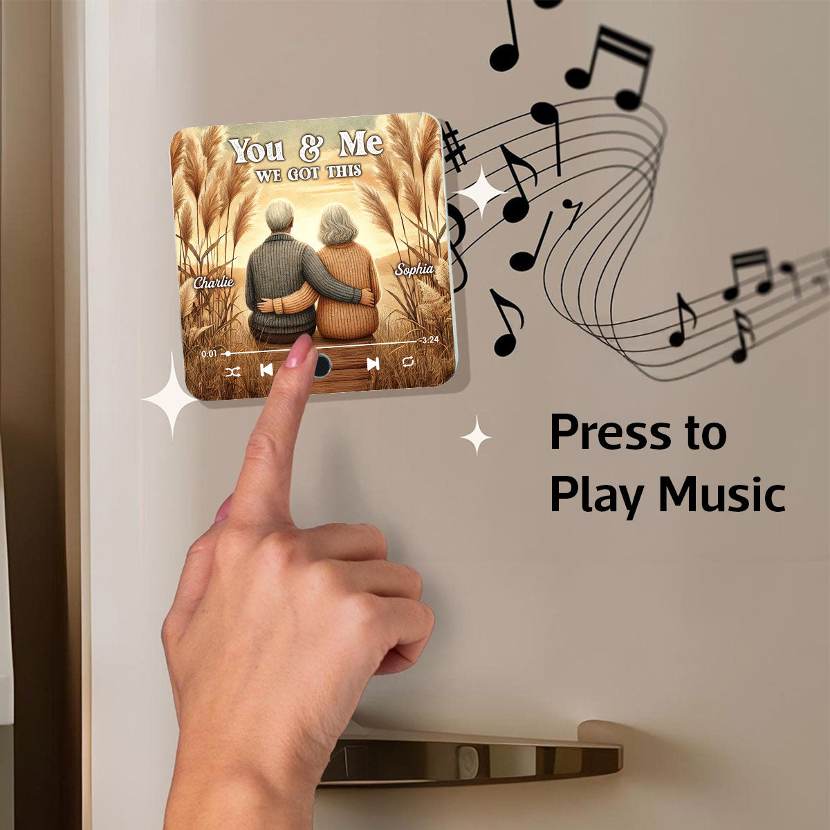 You & Me We Got This Old Couple Personalized Bluetooth Music Fridge Magnet, Valentine's Gift For Her, Gift For Him