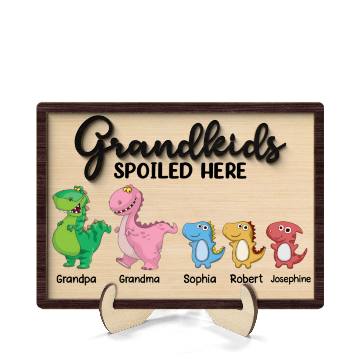 Grandkids Spoiled Here Grandparent Home Decor Personalized 2-Layer Wooden Plaque Plaque